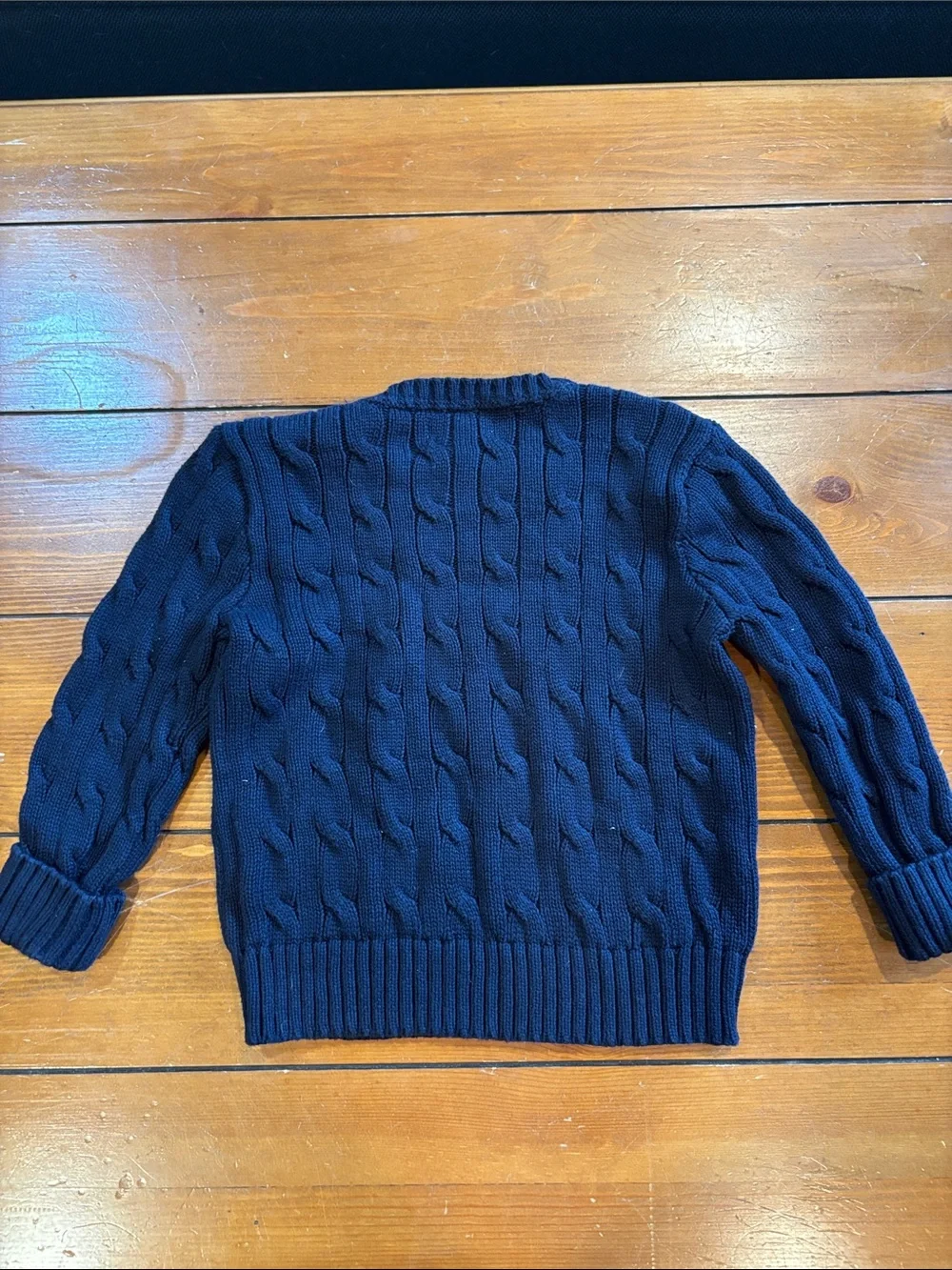 Ralph Lauren Navy Cable-Knit Crewneck Sweater Boys 18 Months
